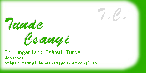 tunde csanyi business card