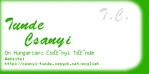 tunde csanyi business card